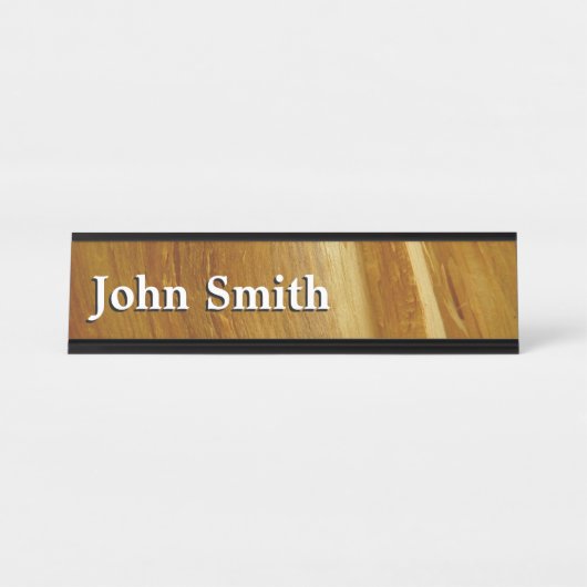 松の木II木フェイクのテクスチャ デスクネームプレート (正面)
