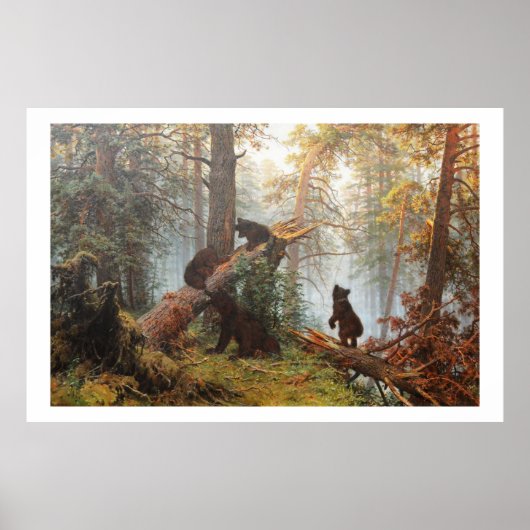 松の林の中の朝 ポスター (正面)