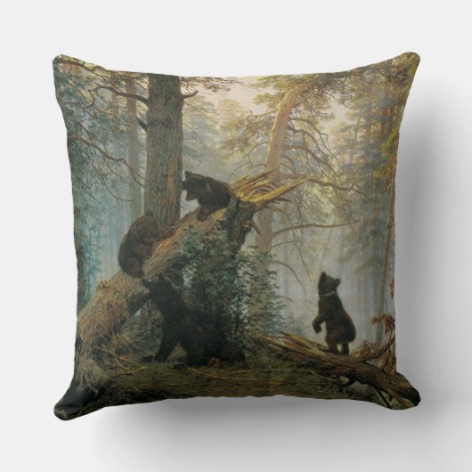 松の林の朝 クッション (裏面)