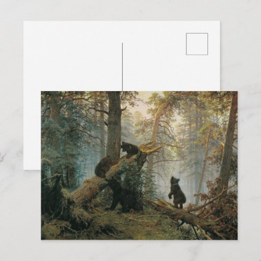 松の林の朝 ポストカード (正面/裏面)