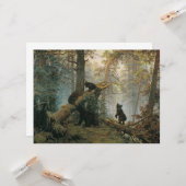 松の林の朝（森の熊） カード (正面/裏面インサイチュ)