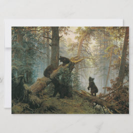 松の林の朝（森の熊） カード