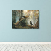 松の林の朝(森の熊) キャンバスプリント (インサイチュ (ウッドフロア))