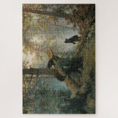 松の林の朝(森の熊) ジグソーパズル (縦)