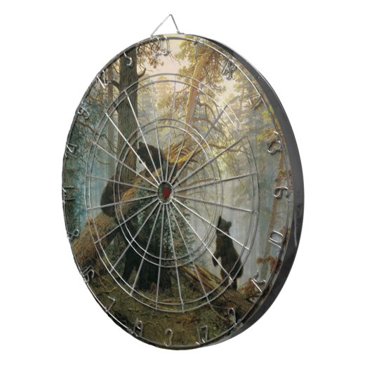 松の林の朝(森の熊) ダーツボード (正面右)