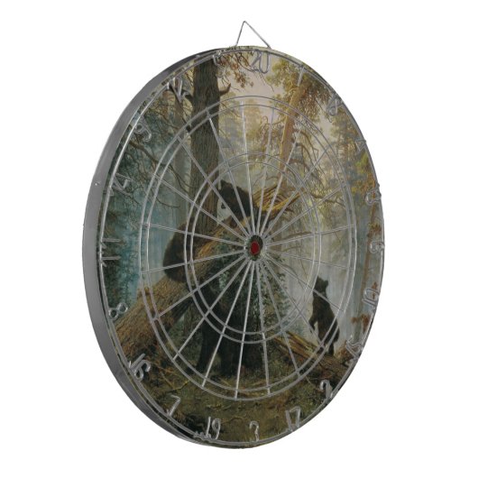 松の林の朝(森の熊) ダーツボード (正面左)