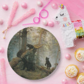 松の林の朝（森の熊） ペーパープレート (パーティー)