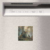 松の林の朝（森の熊） マグネット (インサイチュ (食洗機))