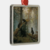 松の林の朝（森の熊） メタルオーナメント (右)