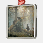 松の林の朝（森の熊） メタルオーナメント (左)