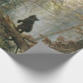 松の林の朝(森の熊) ラッピングペーパー (角)