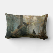 松の林の朝(森の熊) ランバークッション (裏面)