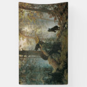 松の林の朝（森の熊） 横断幕 (縦)