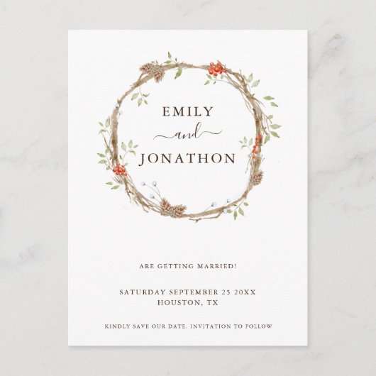 松の果実クリスマスウェディング日付Annouを保存 案内ポストカード (正面)