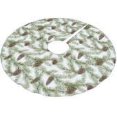 松の枝とコーンのクリスマス、新年 ブラッシュドポリエステルツリースカート (アングル)