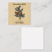 松の枝とコーンの12月ハッピークリスマスカード ノートカード (正面/裏面)