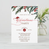 松の枝とサンタ帽子,会社のクリスマス 招待状 (スタンド正面)