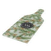 松の枝と松のコーン水の色パターン カッティングボード (角)