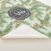 松の枝と松のコーン水の色パターン シェルパブランケット (3/4)