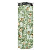 松の枝と松のコーン水の色パターン タンブラー (裏面)