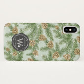 松の枝と松のコーン水の色パターン Case-Mate iPhoneケース (裏面(横))