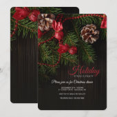 松の枝と松の実の招待状 招待状 (正面/裏面)