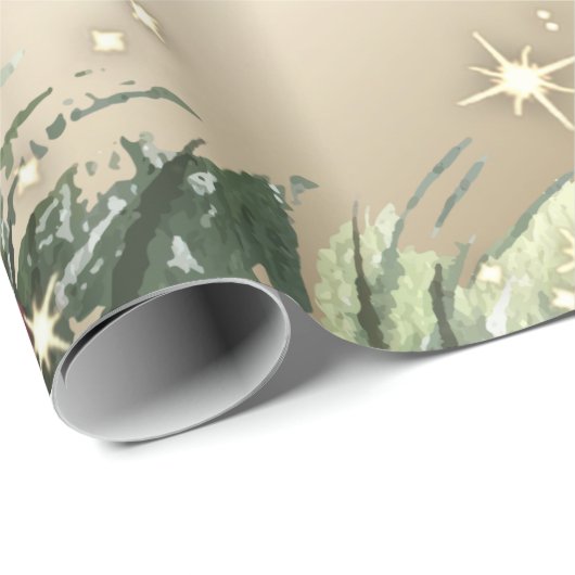 松の枝と松ぼっくりがクリスマスを彩る ラッピングペーパー (ロールコーナー)