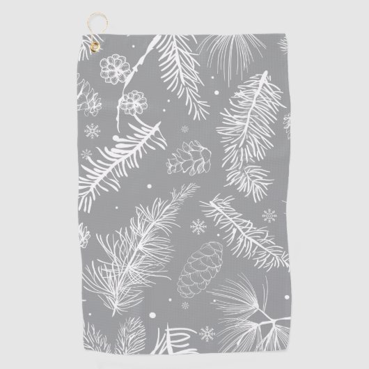 松の枝と松 4 ゴルフタオル (正面)