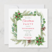 松の枝と果実クリスマスパーティー 招待状 (正面)