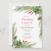 松の枝と果実クリスマスパーティー 招待状 (正面)