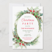 松の枝と果実クリスマスパーティー 招待状 (正面)