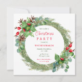 松の枝と果実クリスマスパーティー 招待状 (正面)