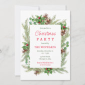 松の枝と果実クリスマスパーティー 招待状 (正面)