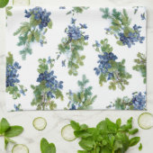 松の枝にスミレと雪 キッチンタオル (折り畳み)