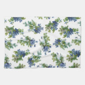 松の枝にスミレと雪 キッチンタオル (横)