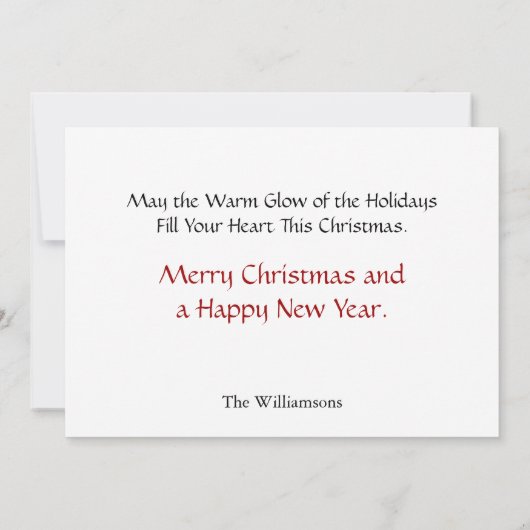 松の枝に金のフレームのクリスマス写真 シーズンカード (裏面)