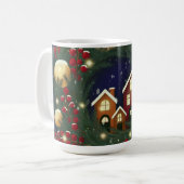 松の枝のクリスマスリース コーヒーマグカップ (正面左)