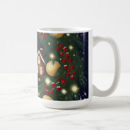 松の枝のクリスマスリース コーヒーマグカップ