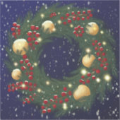 松の枝のクリスマスリース シール (正面)
