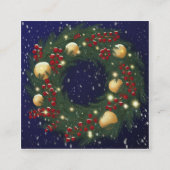 松の枝のクリスマスリース スクエア名刺 (正面)