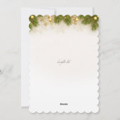 松の枝のホリデーグリーティングカード シーズンカード (裏面)