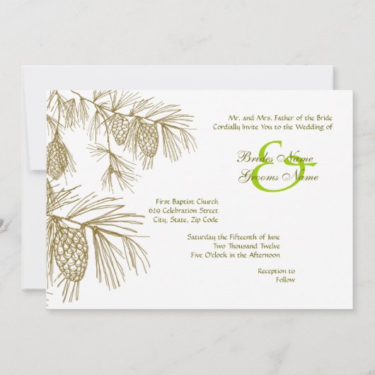 松の枝の招待状 招待状 (裏面)