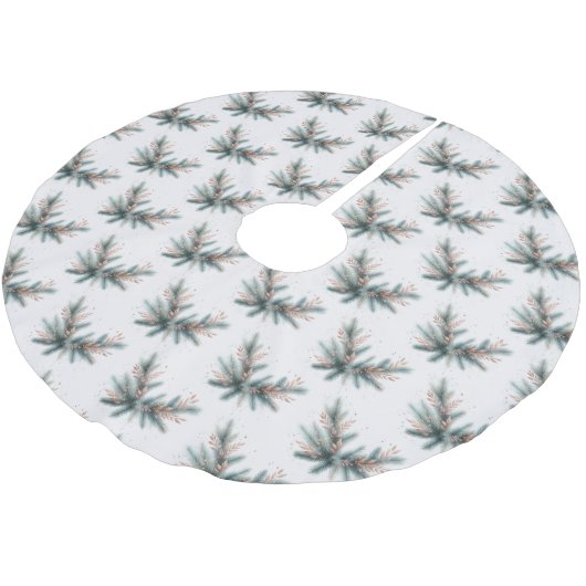 松の枝ほこりっぽいピンクの茎 ブラッシュドポリエステルツリースカート (アングル)