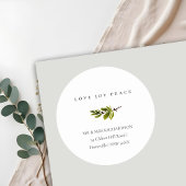 松の枝クリスマスアドレスラブジョイピース ラウンドシール