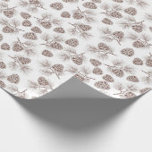 松の枝パインコーン素朴ギフト ラッピングペーパー (角)