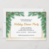 松の枝ビジネスクリスマスディナーパーティー 招待状 (正面)