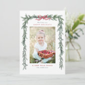 松の枝フレーム写真クリスマス シーズンカード (スタンド正面)