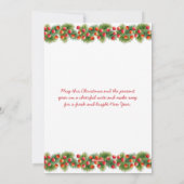 松の枝ホリーベリー写真クリスマス シーズンカード (裏面)