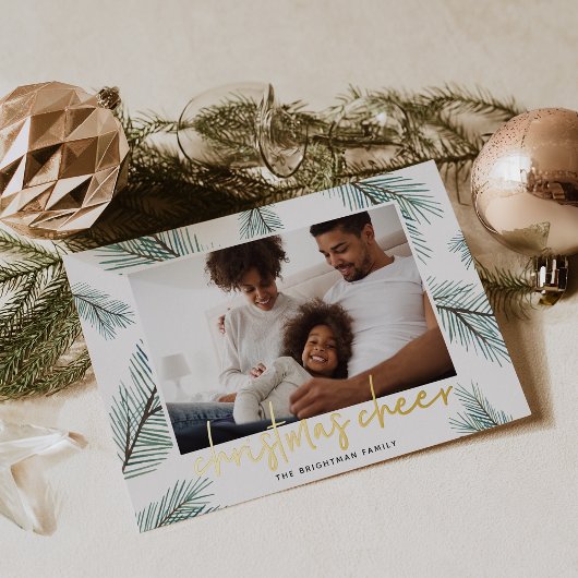 松の枝 |クリスマス応援写真 箔シーズンカード