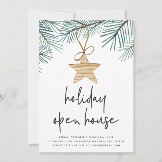 松の枝 |ホリデーオープンハウス招待状 招待状 (正面)